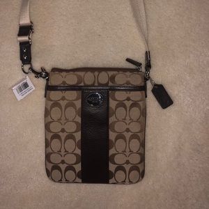 Coach Signature Print Crossbody Bag